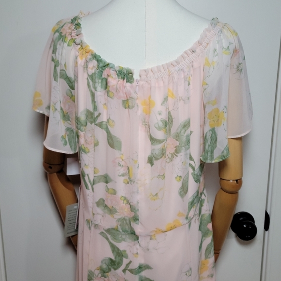 Rachel Parcell Pink Floral Maxi Dress Size XL – Romantic Boho Chic Evening Gown - Picture 10 of 12